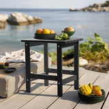 PASAMIC 2-Tier Adirondack Square Outdoor Side Table, HDPE Small Outdoor Table, Patio End Table for Patio, Pool, Backyard - Photo 2