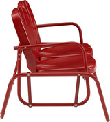 Crosley Furniture Ridgeland Retro Metal Outdoor Loveseat Glider, 2-Person Rocking Patio Bench for Porch - Photo 6