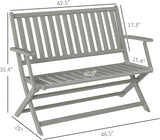 Folding Outdoor Patio Lounge Chairs Loveseat Seating Outdoor, Outdoor Garden Bench, Patio Porch Chair Furniture - Photo 3
