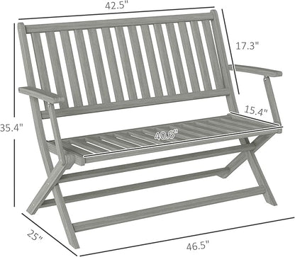 Folding Outdoor Patio Lounge Chairs Loveseat Seating Outdoor, Outdoor Garden Bench, Patio Porch Chair Furniture, Outdoor Folding Patio Bench Portable Foldable Lightweight Seat Bench Patio Furniture