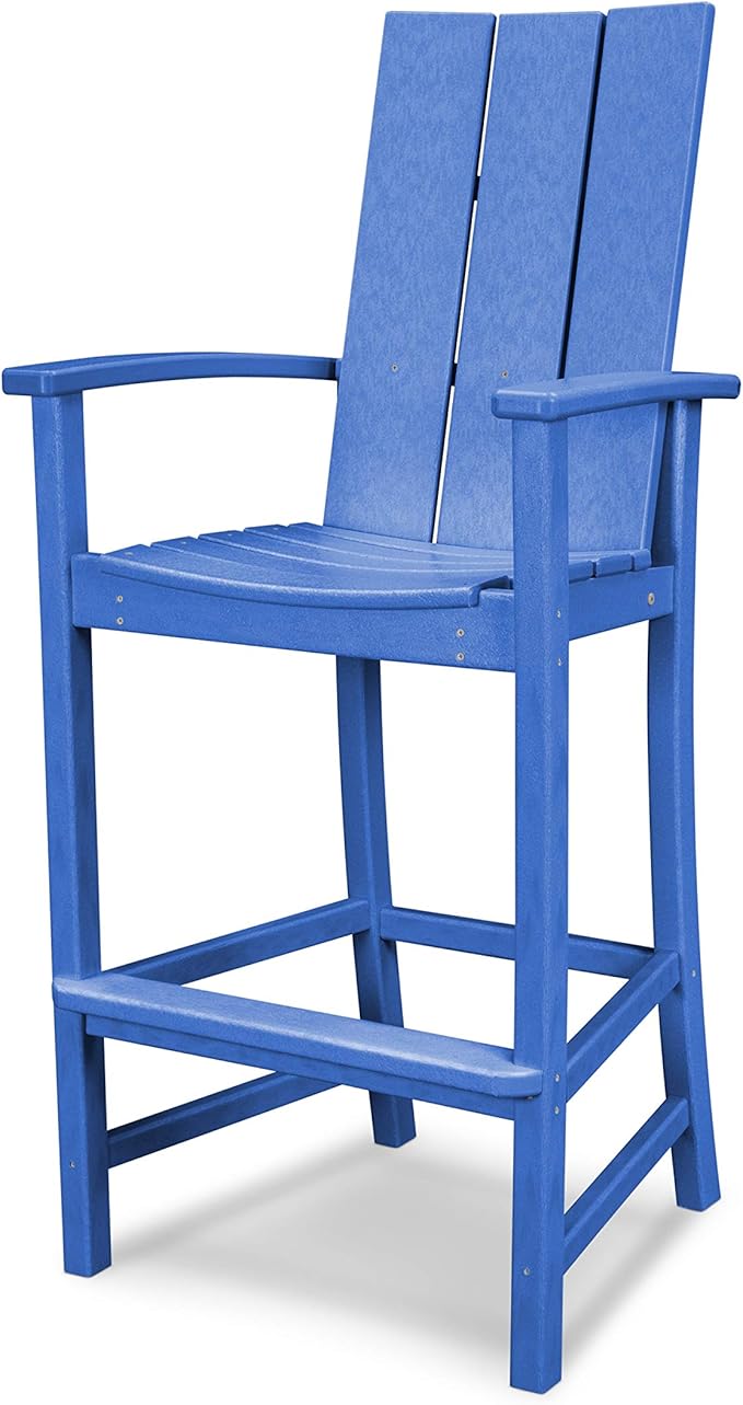 POLYWOOD® Modern Adirondack Bar Chair, Pacific Blue