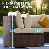 NICESOUL 29.3" High-Back Modern Luxury Patio Corner Sofa, Outdoor Furniture Piece Wide Deep Seat - Photo 4