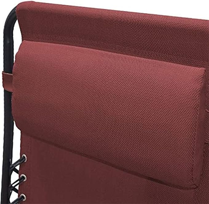 Caravan Sports Zero Gravity Outdoor Portable Folding Camping Lawn Deck Patio Pool Recliner Lounge Chair for Adults, Adjustable Headrest, Burgundy