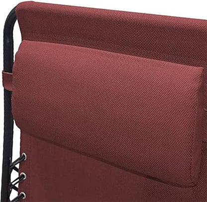 Caravan Sports Zero Gravity Outdoor Portable Folding Camping Lawn Deck Patio Pool Recliner Lounge Chair for Adults, Adjustable Headrest, Burgundy