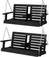 KINGYES Outdoor Patio Swing Set - 2 Seat Hanging Porch Swing with Cup Holders, Waterproof & 660LBS Weight Capacity - Photo 1
