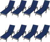 Outdoor Lounge Chair, Adjustable Patio Reclining Chaise with Textilene Fabric - Photo 1