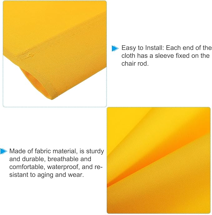 PATIKIL Beach Chair Replacement Fabric, 45 x 17 Sling Chair Replacement Oxford Cloth for Lounge, Reclining Patio, Camping, Yellow