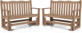 Stoog Outdoor Gliders Set of 2, All-Weather HIPS Glider Bench for Outside, Never Fade or Rot, Teak - Photo 1