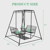 kinbor 4-Seat Patio Swing Chair - Patio Swing Chair with Stand - Photo 6