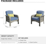HOOOWOOO Patio Furniture Set, 2 Pieces Outdoor Wicker Chairs Set, All Weather Bistro Chairs with Comfy High Back - Photo 6
