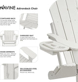 Adirondack Chair, HDPE Folding Adirondack Chair with Multifunctional Cup Holder - Photo 4