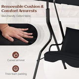 Tangkula 3 Person Porch Swing, Patio Swing with Removable Cushion & Powder-Coated Steel Frame - Photo 5