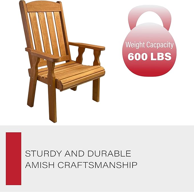 Amish Casual Heavy Duty 600 Lb High Back Mission Treated Patio Chair (Cedar Stain)
