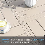 VICLLAX 50" Round Patio Table with Umbrella Hole, All Weather Metal Outdoor Dining Table for 6 - Photo 3
