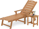 LUE BONA Chaise Lounge Chair with Table, 2-Piece, HDPS Chaise Lounger, 5 Positions Adjustable Lounge Chairs - Photo 1