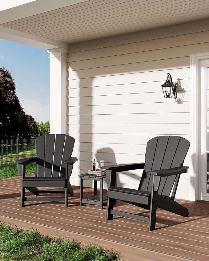 Modern HDPE Plastic Adirondack Chair - Oversize 380 LB Poly Lumber Weather Resistant Firepit Chair - Outdoor Patio - Photo 7
