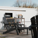 GREENVINES Adjustable Adirondack Chair with Retractable Ottoman Set of 2 | Folding | HDPE Plastic - Photo 6