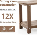 Adirondack Small Outdoor Side Table - Weatherproof HDPE Patio End Table with 2-Tier Storage for Firepit, Balcony, Garden - Photo 2