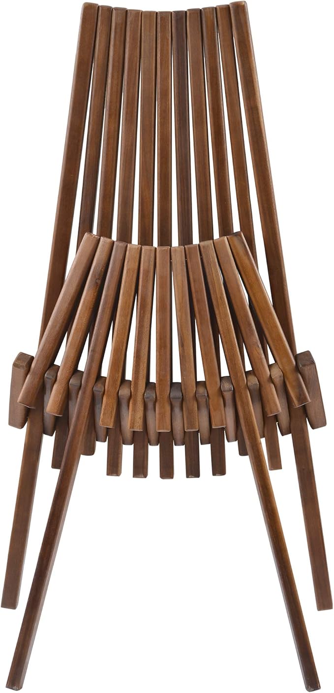 Knocbel Folding Chair, Wooden Low Profile Lounge Chair, Outdoor Patio for Solid Acacia Wood Porch Deck Lawn Garden Adirondark Chairs, Fully Assembled, 21.6" W x 30" D x 32.2" H