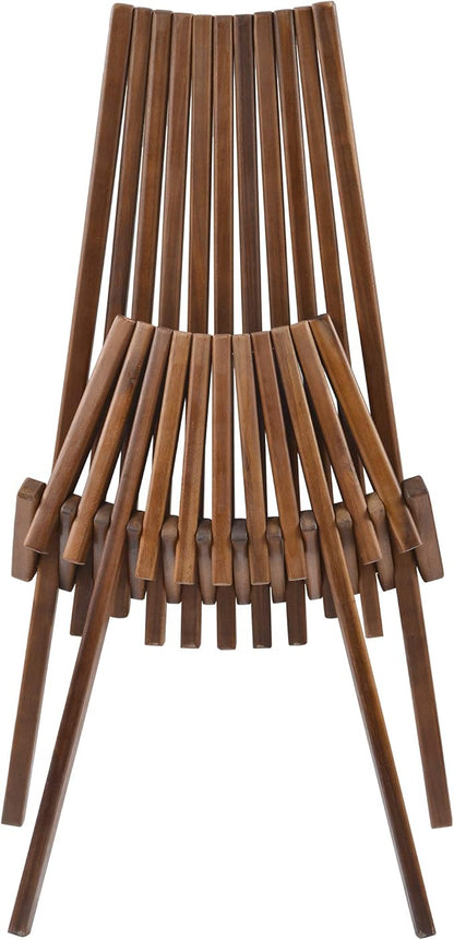 Knocbel Folding Chair, Wooden Low Profile Lounge Chair, Outdoor Patio for Solid Acacia Wood Porch Deck Lawn Garden Adirondark Chairs, Fully Assembled, 21.6" W x 30" D x 32.2" H