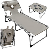 Backpack Sun Tanning Chair with Face Hole & Beach Table - Photo 1