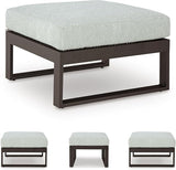 Signature Design by Ashley Beachloft Casual Nuvella Weather Resistant Fabric Square Outdoor Ottoman with Cushion - Photo 6