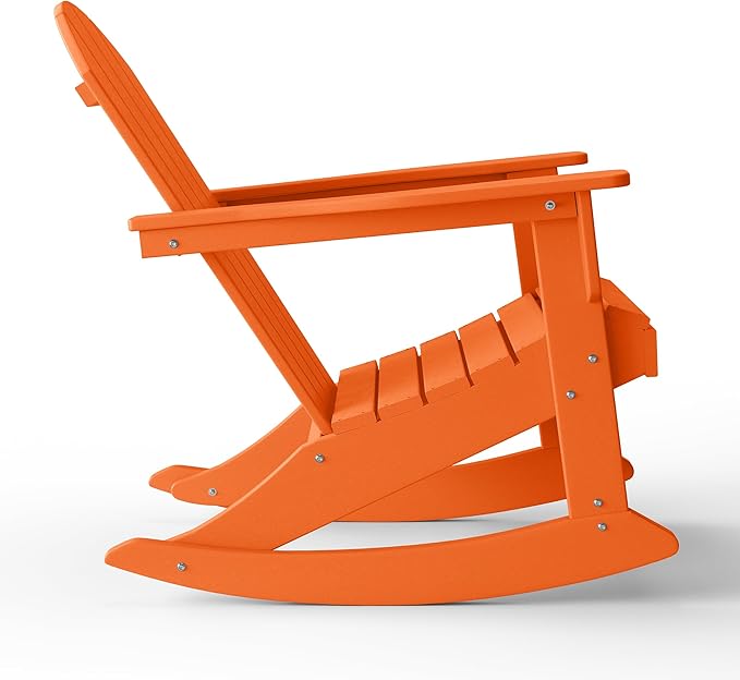 WestinTrends Malibu Outdoor/Patio Poly Adirondack Rocking Chair, Orange