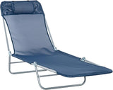Outsunny Folding Chaise Lounge Chair, Pool Sun Tanning Chair, Outdoor Lounge Chair with Reclining Back - Photo 1