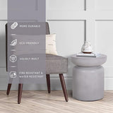 Afterglow Terrafab Concrete Look Side Table End Table Natural Decorative Garden Stools for Living Room Bedroom Patio - Photo 4