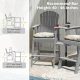 Sundale Outdoor Tall Adirondack Chairs Set of 2 with Table, Patio HDPE Bar Set, 3 PCS Counter Height Dining Bistro Set - Photo 7