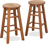 Furinno FG17629 Tioman Outdoor Hardwood Patio Furniture Promo Arch Bar Stool (Set of 2), Natural - Photo 1
