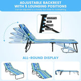 COSTWAY Tanning Chair with Face Hole, Pillows & 5-Position Adjustable Backrest, Portable with Carrying Bag - Photo 5