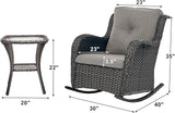 Rilyson Patio Chairs Outdoor Rocking Chair - 3 Piece Wicker Patio Bistro Set Rattan Patio Furniture Rocker Chairs and - Photo 2