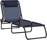 Outsunny Folding Chaise Lounge Chair, Patio Sun Tanning Chair, Outdoor Chaise Lounger with 4-Position Reclining Back - Photo 1