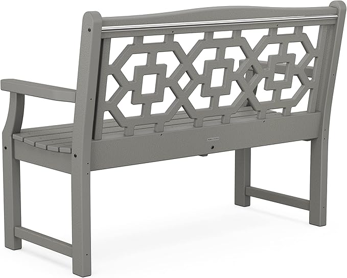 Martha Stewart by POLYWOOD® Chinoiserie 48” Garden Bench in Slate Grey - Photo 4