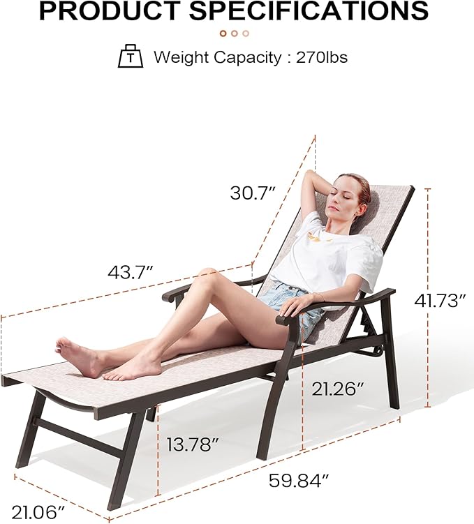 Crestlive Products Aluminum Chaise Lounge Set of 3 - Photo 2