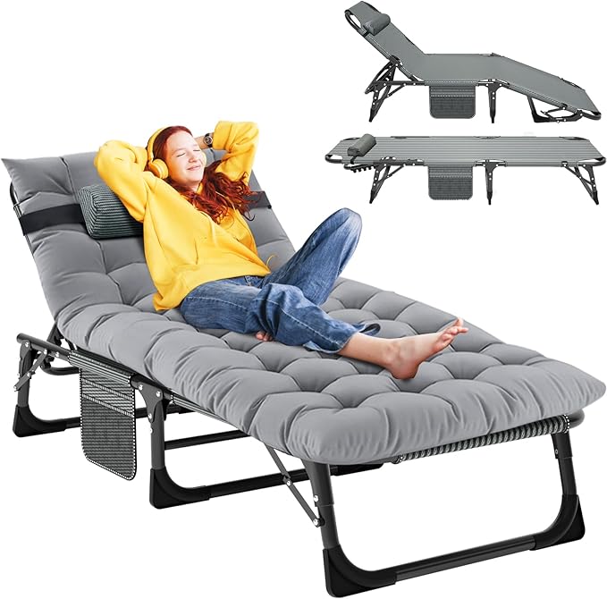 Slsy Folding Chaise Patio Lounge Chairs, Outdoor Reclining Patio Chairs - Photo 1