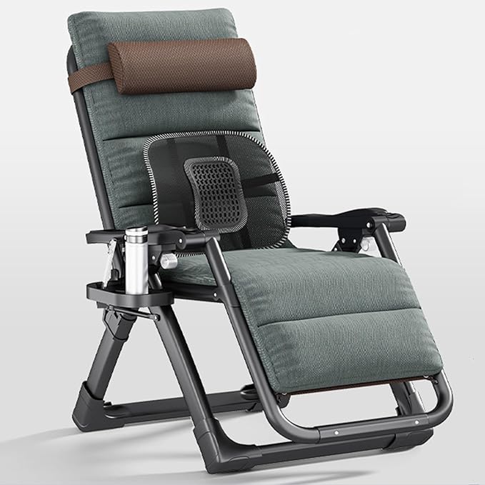 Adjustable Steel Mesh Lounge Chair Beach Chairs w/Removable Cushion, Upgraded Lock and Cup Holder - Photo 1