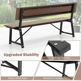 Giantex 72 Inches 4-Person Outdoor Bench with Weatherproof HDPE Backrest & Seat, Heavy Duty Metal Frame - Photo 8