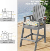 Sundale Outdoor Tall Adirondack Chairs Set of 2, 30 Inch Seat Height Patio Adirondack Bar Stools - Photo 5
