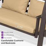 PURPLE LEAF 2-Seat Porch Swing with Adjustable PVC Canopy Metal Patio Bench Glider Swing Bed Outdoor Swing Chair with - Photo 9