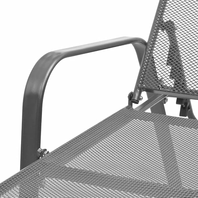 Sun Lounger Chair,Outdoor Chaise Lounge, Sun Relaxing Chaise Lounge Beach Chaise Lounge Sun Lounger Steel Anthracite for Poolside Garden Balcony Patio Yard