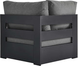 Modway Tahoe Aluminum Outdoor Sectional Corner Chair in Gray Charcoal with Weather-Resistant Cushions - Photo 5