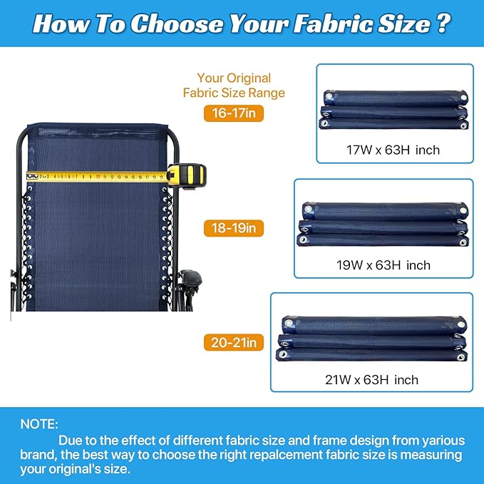 Ostlttyn Zero Gravity Chair Replacement Fabric with Bungee Cord Kit - Photo 7