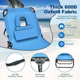 Goplus Tanning Chair, Folding Beach Lounge Chair with Face Hole, Removable Pillow, Carry Strap, Position Adjustable - Photo 5