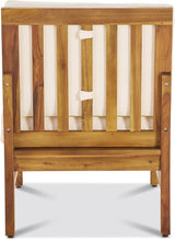 Christopher Knight Home Outdoor Acacia Wood Armless Chair, Teak, and Cream - Photo 5