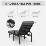 3 Pieces Patio Chaise Lounge Set Aluminum Outdoor Lounge Chair Adjustable Backrest Patio Chaise Lounge Chair Armrest - Photo 6