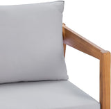 Merax 25" Acacia Solid Wood Outdoor Lounge Chair, Teak Finish Frame with Light Grey Cushion, Patio & Garden Chair - Photo 6