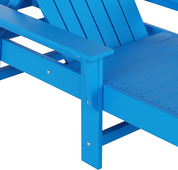 WestinTrends Dylan 3 Piece Adirondack Reclining Chaise Lounge with Arms Pacific Blue