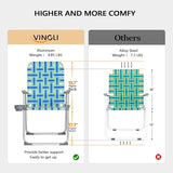 VINGLI Aluminum Patio Lawn Chairs Folding Set of 2 with Detachable Cup Holder - Photo 3